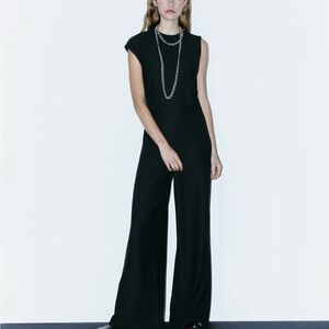 Zara Classic Black Sleeveless Jumpsuit